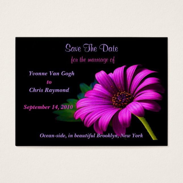 Save the Date Lila Pink Daisy (Vorderseite)