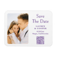 Save the Date Lila White Stylish Modern Wedding
