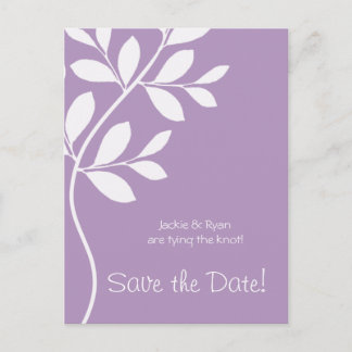Save the Date Lila Zweigniederlassung Postkarte