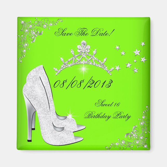 Save the Date Limone High Heels Shoes Tiara Magnet (Vorne)
