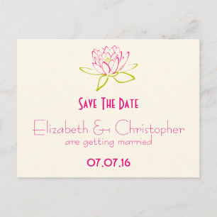 Save the Date Lotus Blume / Wasserlilie Ankündigungspostkarte