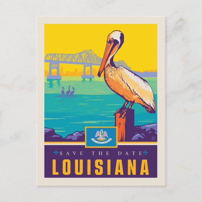 Save The Date | Louisiana Einladungspostkarte (Vorderseite)