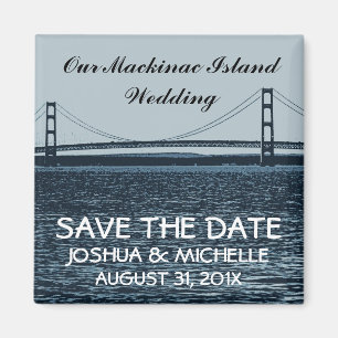 Save the Date Mackinac Island Wedding Magnet