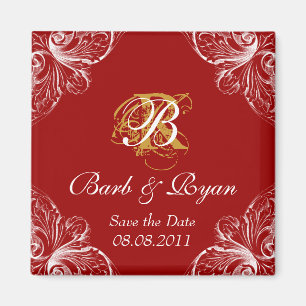 Save the Date Magnet-antikes Architektur-Rot Magnet