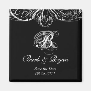 Save the Date Magnet-antikes Architektur-Schwarzes Magnet
