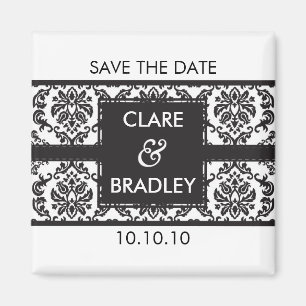 SAVE THE DATE: Magnet :: Damask - schwarz