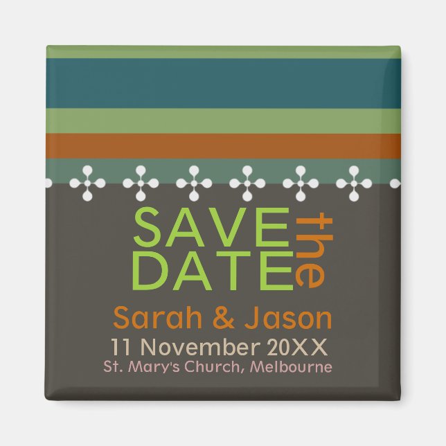 Save the Date Magnet der modernen Erde (Vorne)