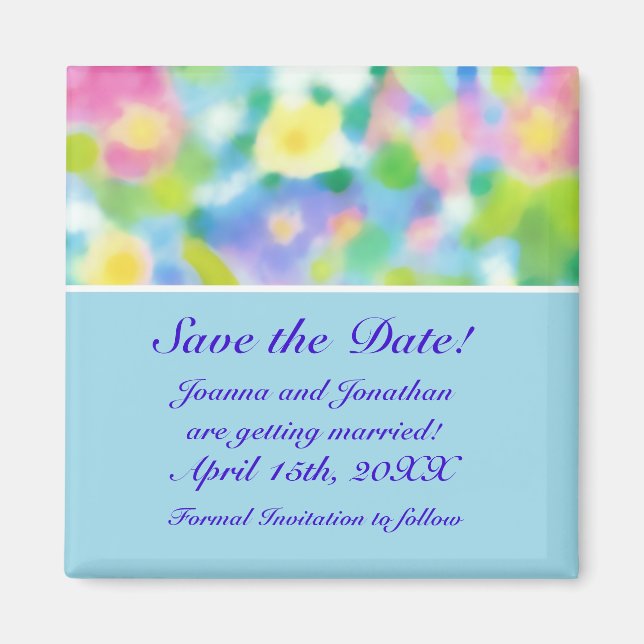 'Save the Date' Magnet, Frühlingsblumen Magnet (Vorne)