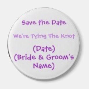 Save the Date Magnet rund - personalisierter Text