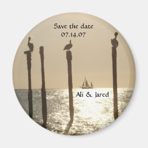 Save the Date Magnetstrand/-Hochzeit in Urlaubsort Magnet