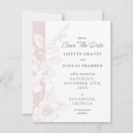 Save the Date Magnolia Blush Southern Wedding Card Einladung