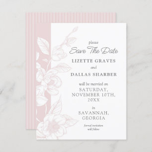 Save the Date Magnolia Blush Southern Wedding Card Einladung
