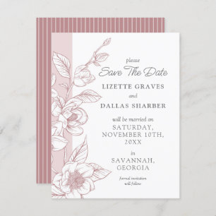 Save the Date Magnolia Blush Southern Wedding Card Einladung
