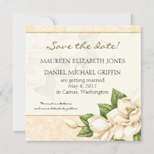 Save the Date - Magnolia Damask