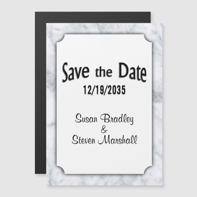 Save the Date Marble Magneteinladung (Vorne/Hinten)