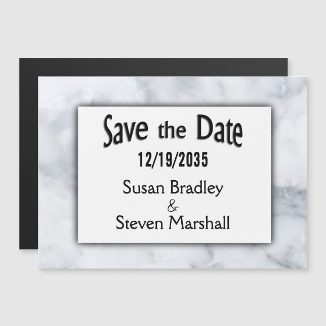 Save the Date Marble Magneteinladung (Vorne/Hinten)