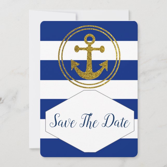 Save the Date maritime Hochzeitseinladung (Vorderseite)