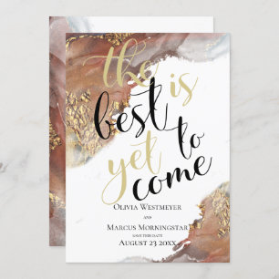 Save the Date Marmorfarben Gold und Bronze Einladung