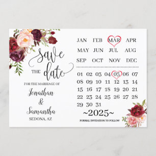 Save the Date Marsala Hochzeitstag Einladung