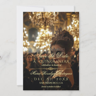 Save the Date Masquerade Quinceanera Foto Einladung