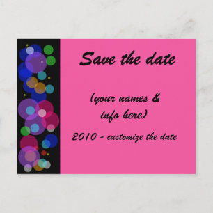 SAVE THE DATE (mehrfarbige) Kreise2 Ankündigungspostkarte