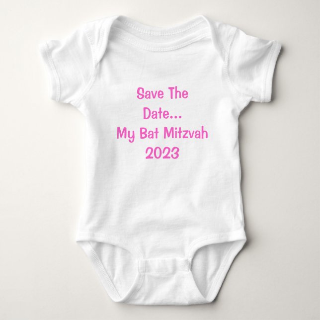 Save the Date… mein Schläger Mitzvah2023 Baby Strampler (Vorderseite)
