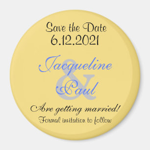 Save the Date Mellow Yellow Blue Magnete