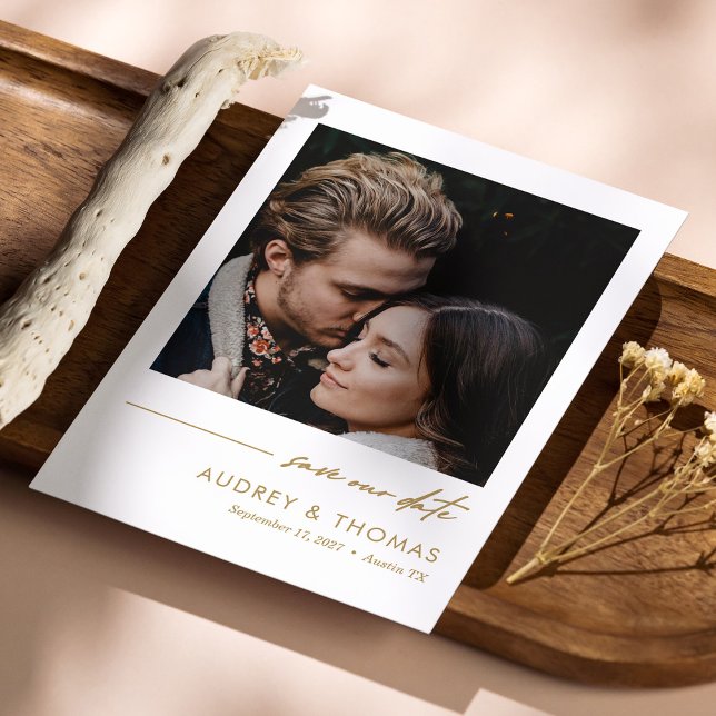 Save the Date Minimalistische Karte für das benutz (Minimalist Custom Photo Save the Date Card)