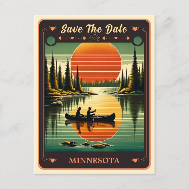 Save The Date | Minnesota Einladung Postkarte (Vorderseite)