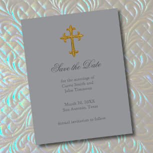 Save the Date mit dem Goldkreuz Christlich III