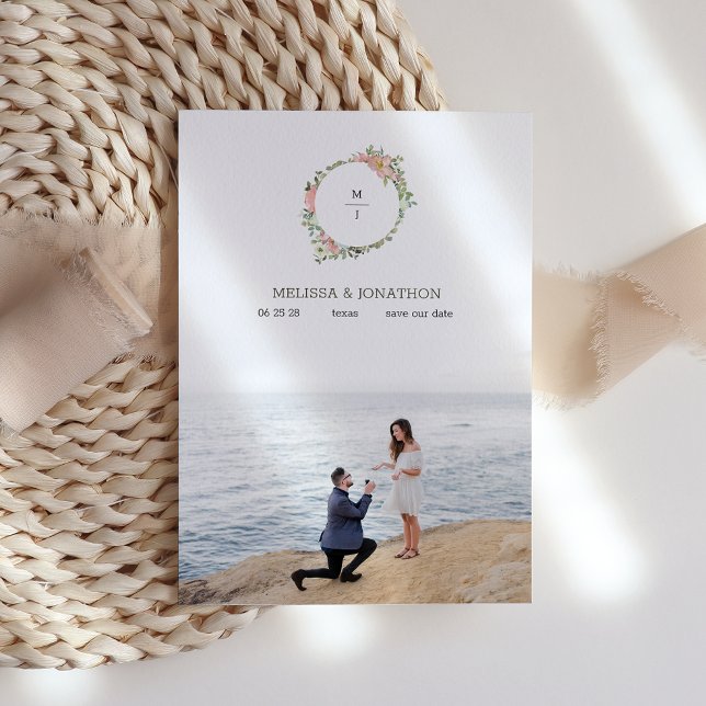 Save the Date mit der Blütenabbildung von Eggshell (Von Creator hochgeladen)