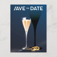 Save the Date mit goldfarbenen Ringen