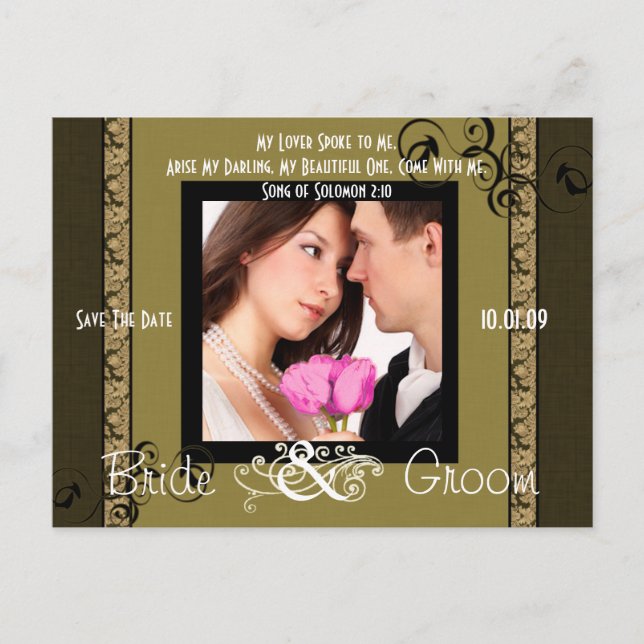 Save the Date mit Ihrem Foto Ankündigungspostkarte (Vorderseite)