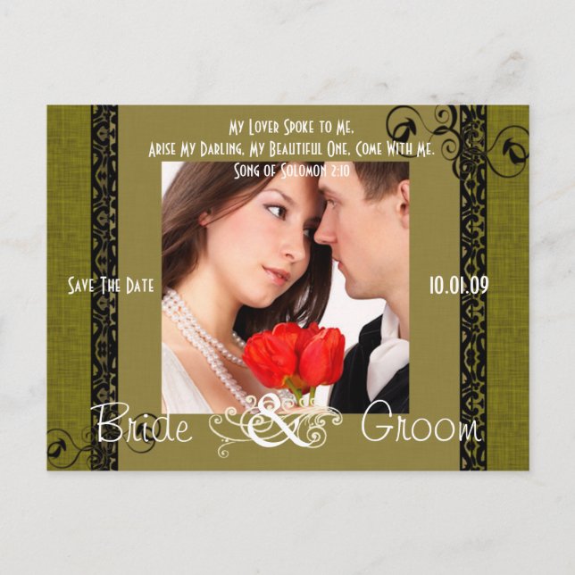 Save the Date mit Ihrem Foto Ankündigungspostkarte (Vorderseite)