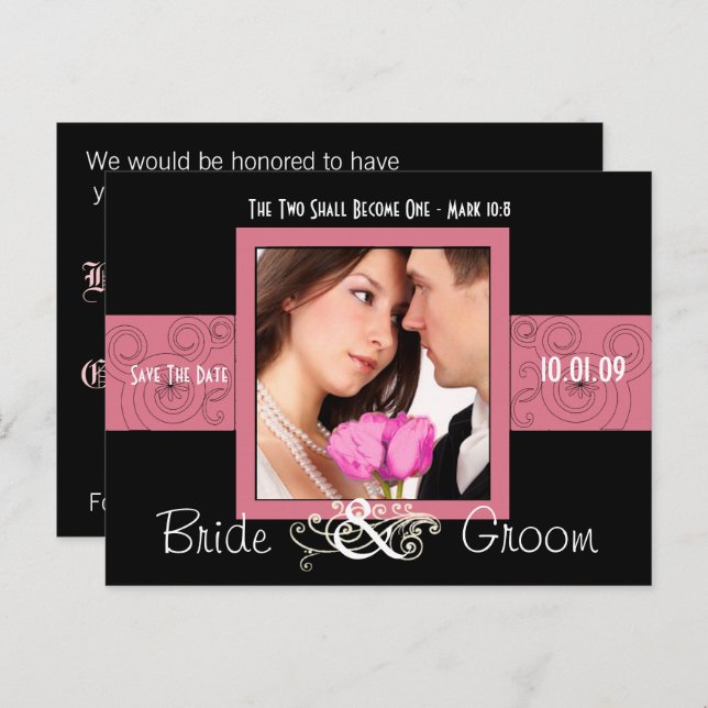 Save the Date mit Ihrem Foto Ankündigungspostkarte (Vorne/Hinten)