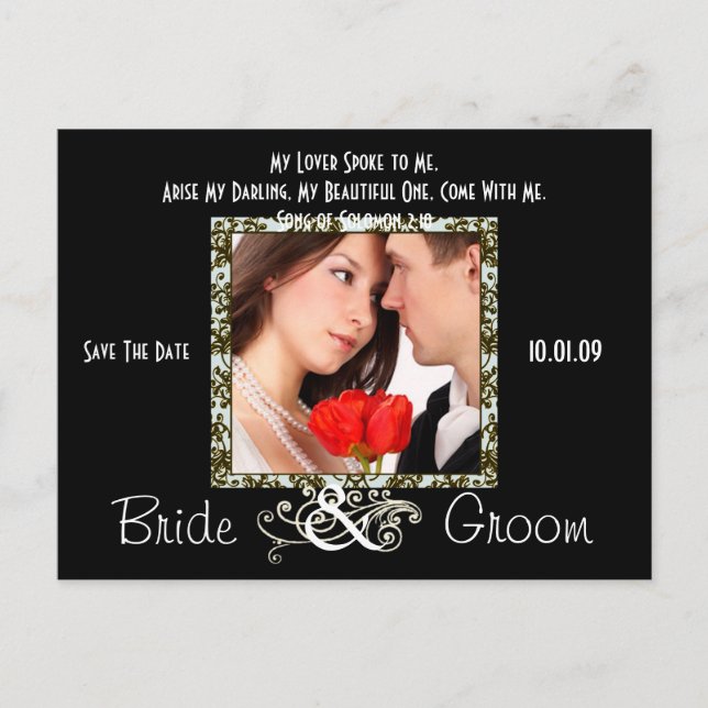 Save the Date mit Ihrem Foto Ankündigungspostkarte (Vorderseite)