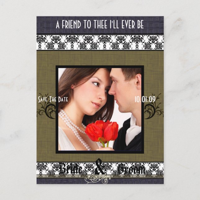 Save the Date mit Ihrem Foto Ankündigungspostkarte (Vorderseite)