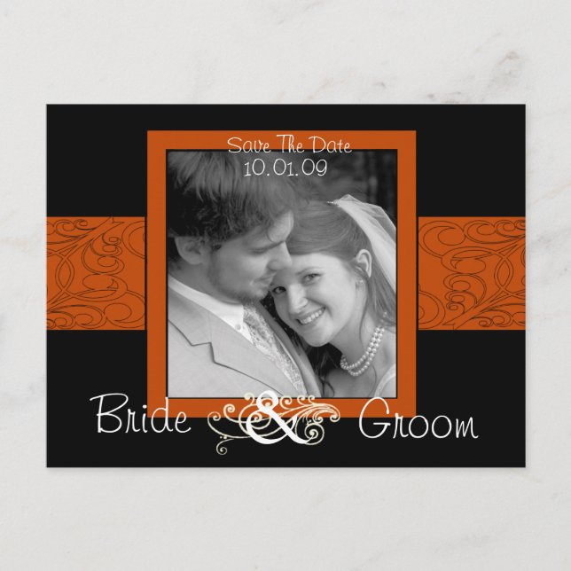 Save the Date mit Ihrem Foto Ankündigungspostkarte (Vorderseite)