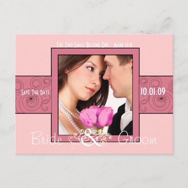 Save the Date mit Ihrem Foto Ankündigungspostkarte (Vorderseite)