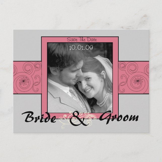 Save the Date mit Ihrem Foto Ankündigungspostkarte (Vorderseite)