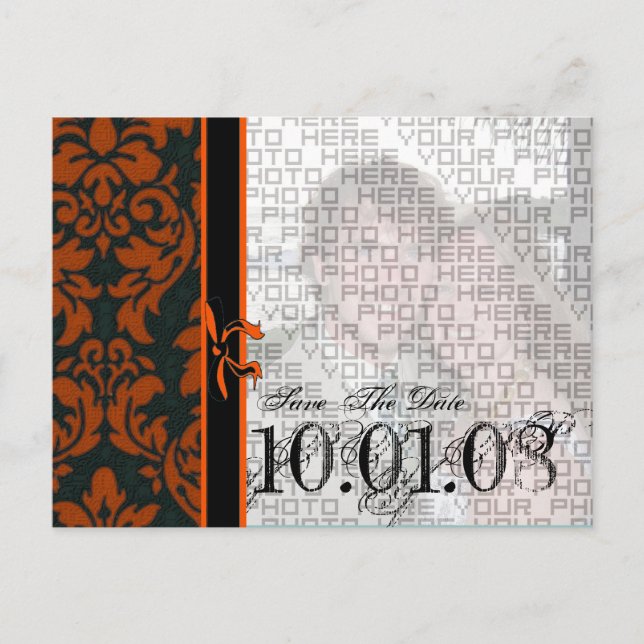 Save the Date mit Ihrem Foto Ankündigungspostkarte (Vorderseite)