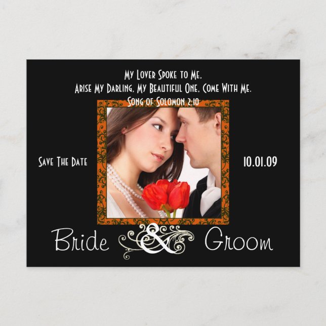 Save the Date mit Ihrem Foto Ankündigungspostkarte (Vorderseite)