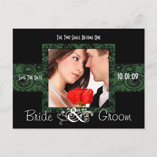 Save the Date mit Ihrem Foto Ankündigungspostkarte (Vorderseite)