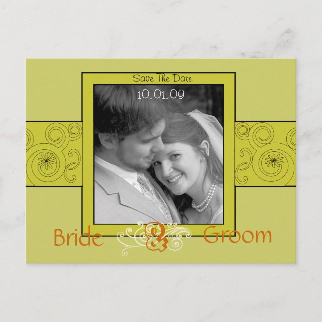 Save the Date mit Ihrem Foto Ankündigungspostkarte (Vorderseite)