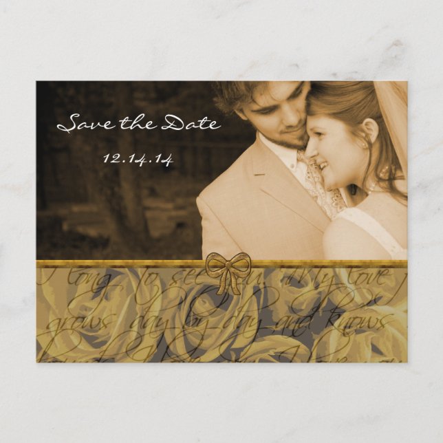 Save the Date mit Ihren Fotos Ankündigungspostkarte (Vorderseite)