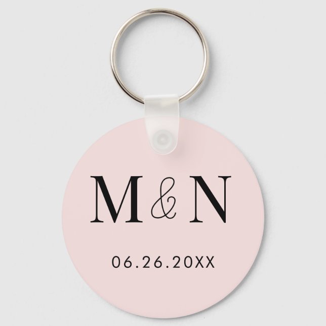 Save the Date mit Monogramm Schlüsselanhänger (Vorderseite)