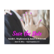 Save the Date mit Verlobung Ring Foto