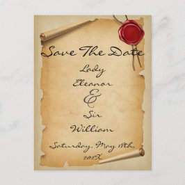 Save the Date mittelalterliches Siegel Postkarte