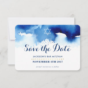 SAVE THE DATE MITZVAH DANKESKARTE