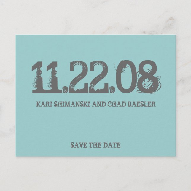 Save the Date modern! Ankündigungspostkarte (Vorderseite)